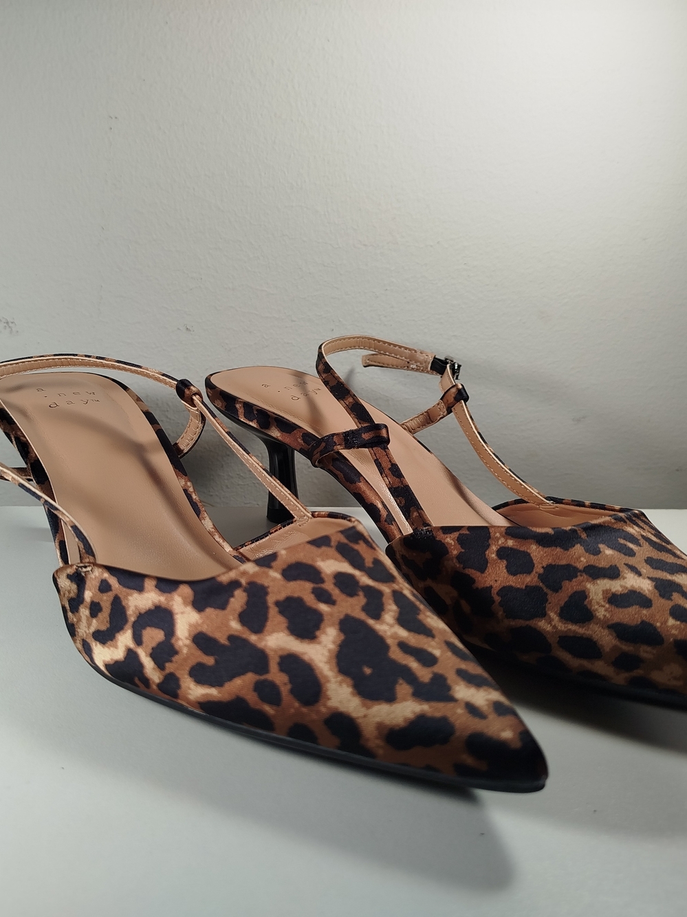 A New Day Leopard Print Slingback Heels Women’s Size 7.5